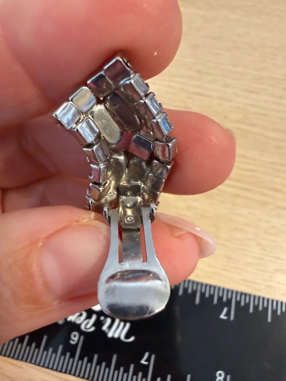 Elegant Crystal Clip-On Earrings‎ - Silver Tone